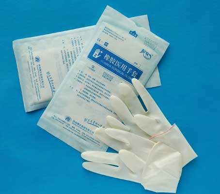 Disposable medical rubber inspection gloves